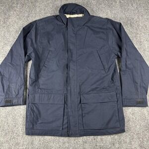 Eddie Bauer Jacket Mens Medium Blue Weekend Insulated Cotton Nylon Coat Parka